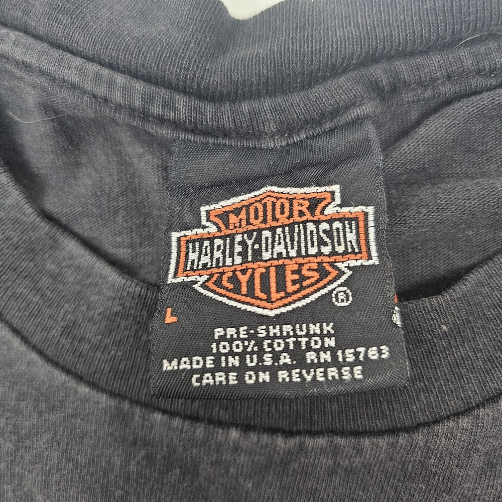 Harley Davidson Vintage Y2K T-Shirt Large Dallas Allen Texas Saloon Biker 2000 - Picture 6 of 7